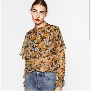 Zara Frilly Collar Blouse